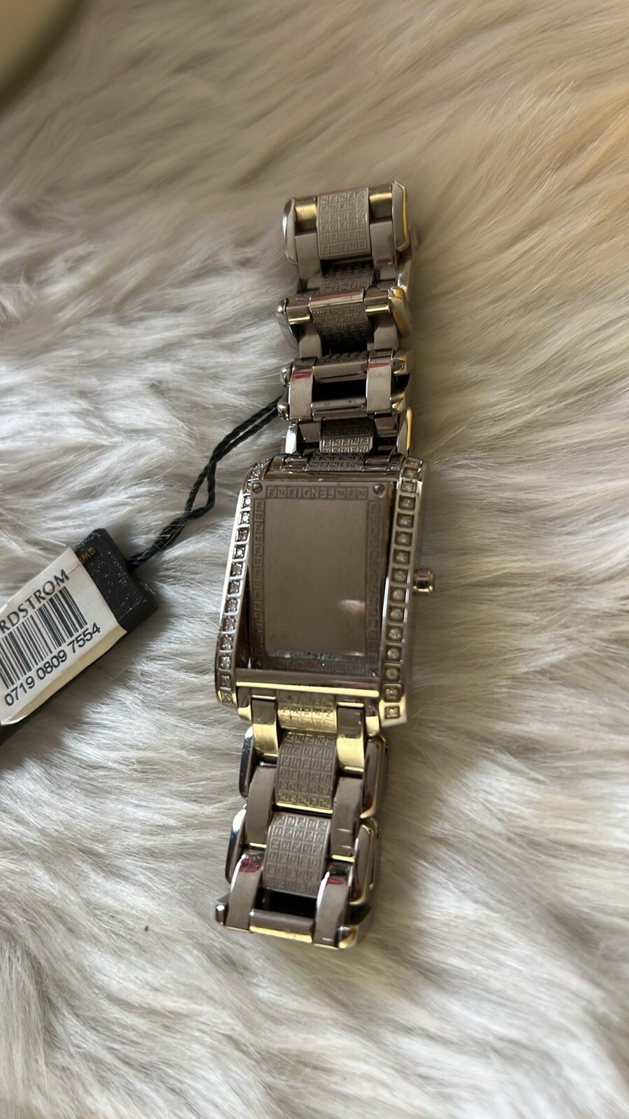 Fendi flip mop ladies watch, stainless steel with diamonds