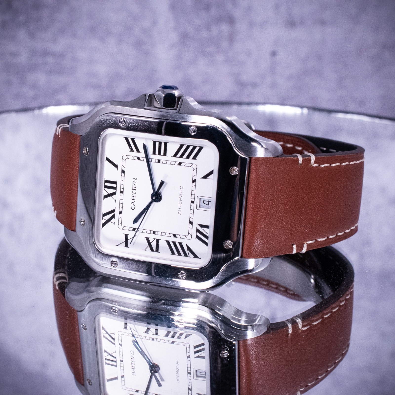 Cartier Santos de Cartier Large Model Silvered Opaline Dial Ref. WSSA0009 w/ B&P
