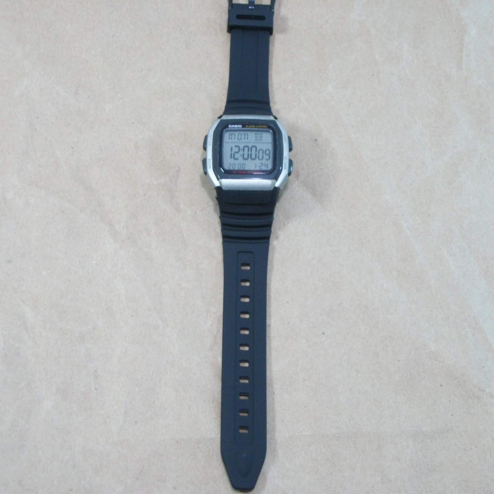 Casio W-96H Digital Watch 50M WR Illuminator Alarm Chrono Working