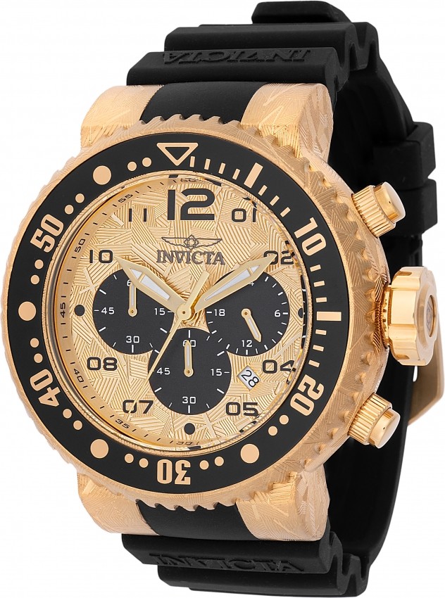 Invicta Pro Diver Chronograph GMT Quartz Gold Dial Men’s Watch 48618