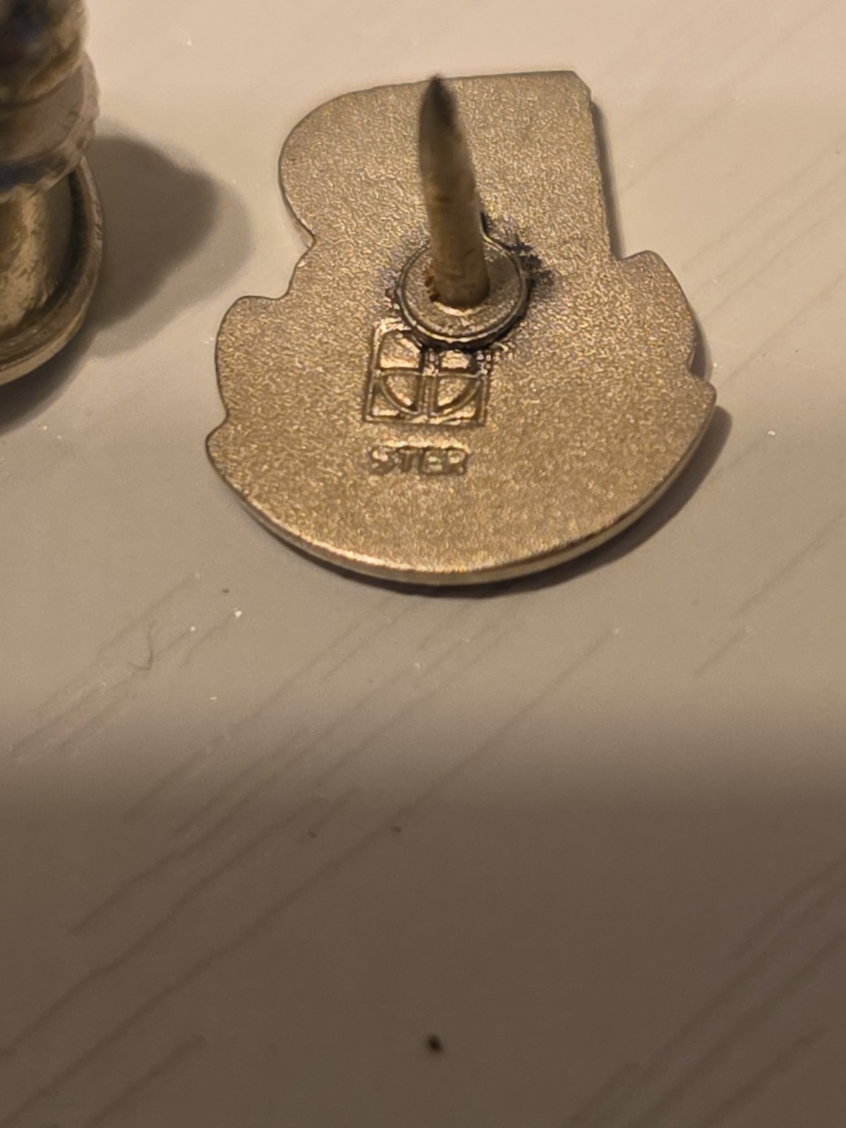 Vintage Sterling Silver R 5 Years Pin Label Sterling On The Back With Cross