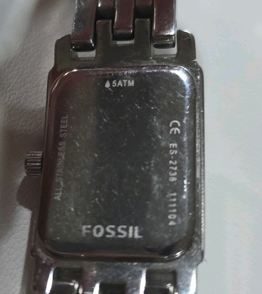 Womens Silvertone Fossil Wristwatch 6.5″ New Batterty Installed
