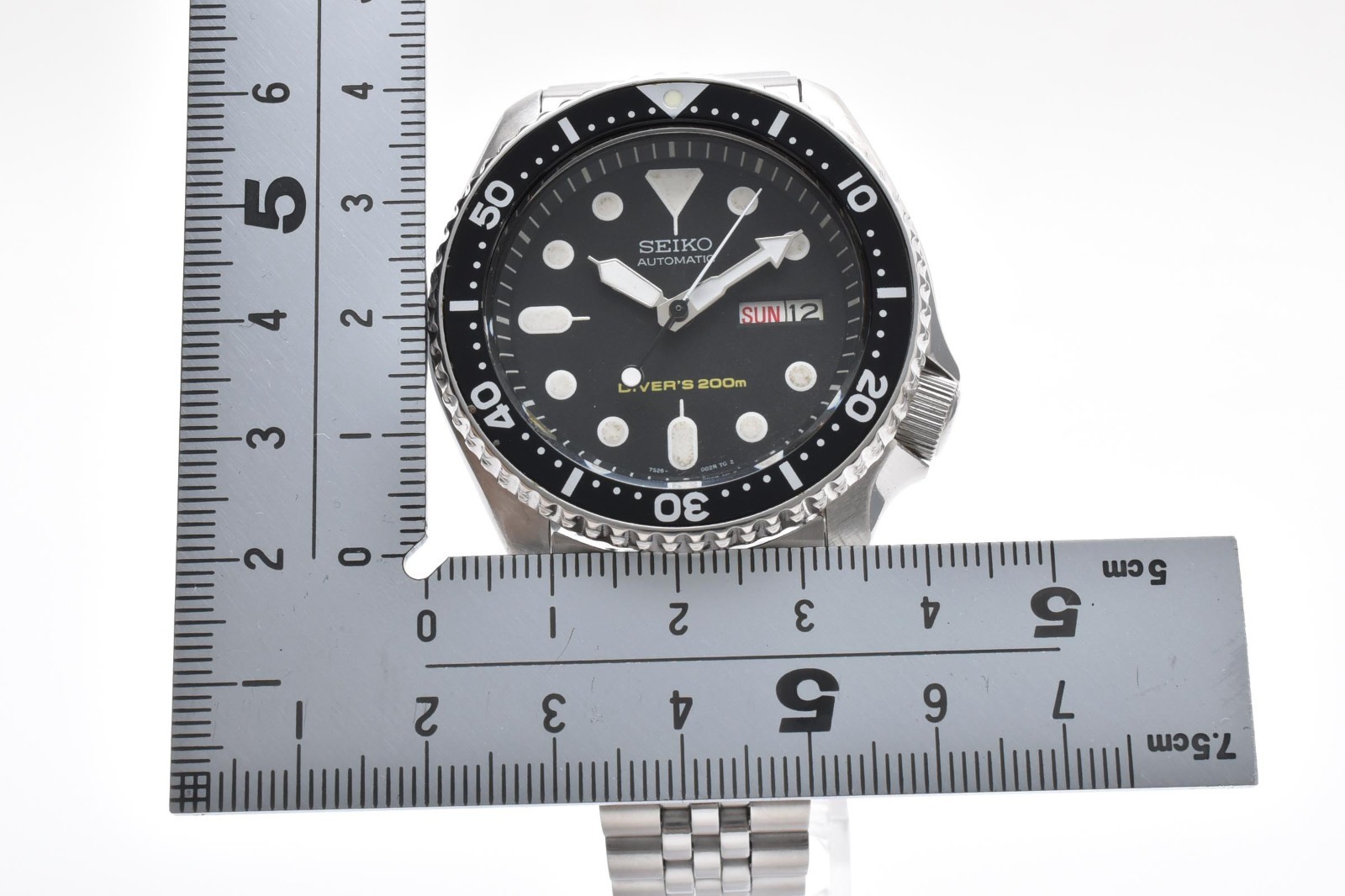 [Exc+5] SEIKO SKX007 7S26-0020 Black Boy Automatic Diver Vintage Men Watch 17.5c