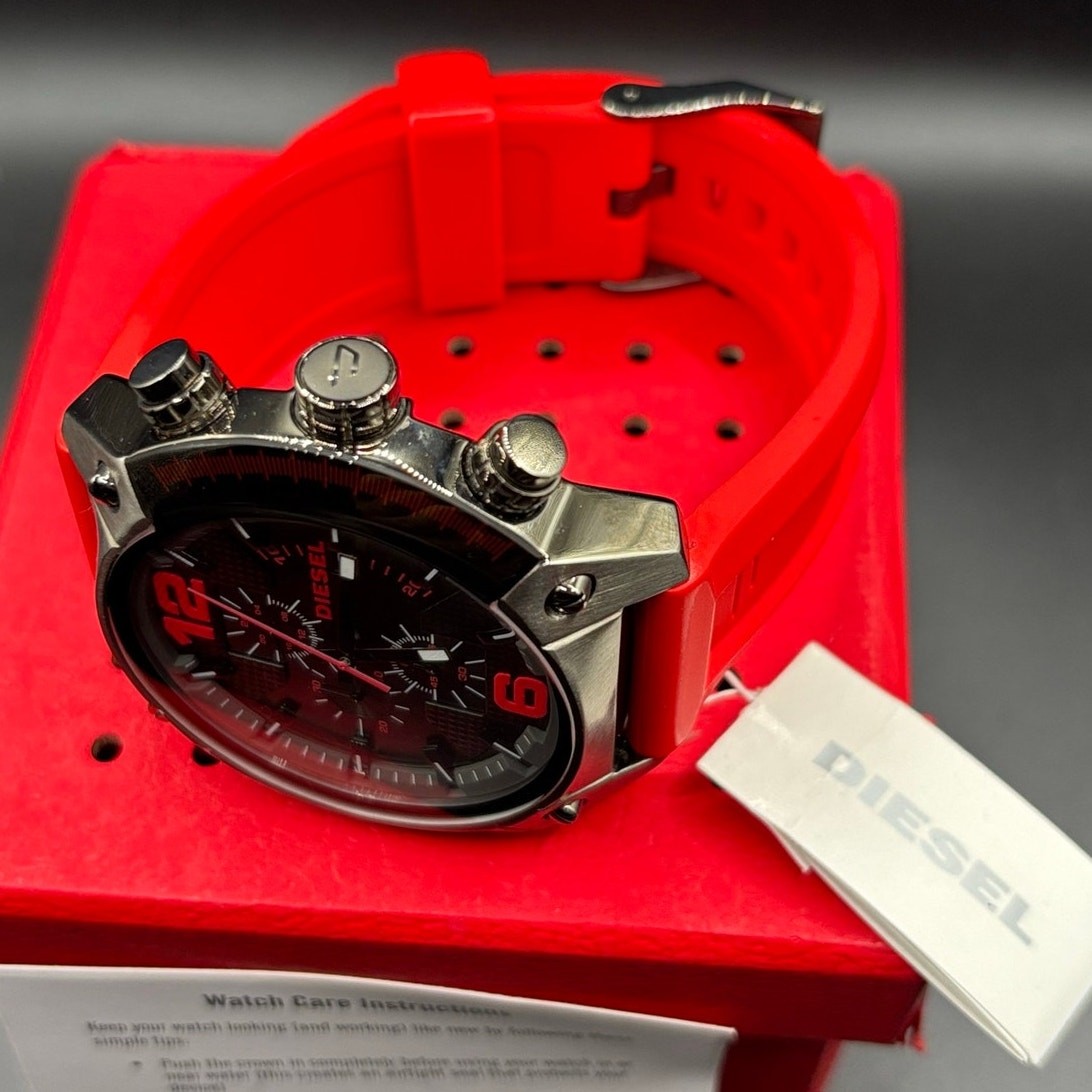 Diesel Overflow DZ4481 Chronograph Red Silicone 55mm Men’s Watch