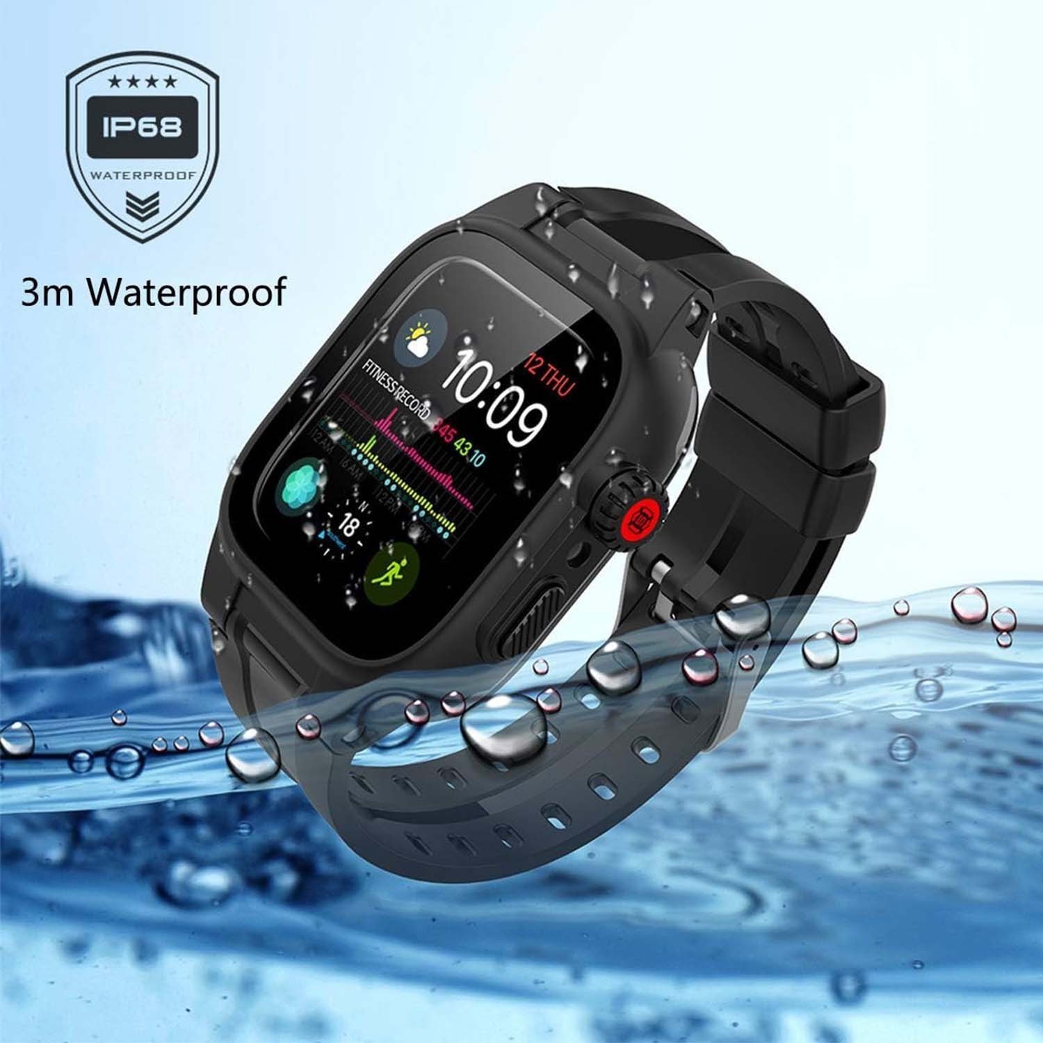 For Apple Watch Series 11 10 9 8 7 6 5 4 3Military iWatch Band Strap+Rugged Case
