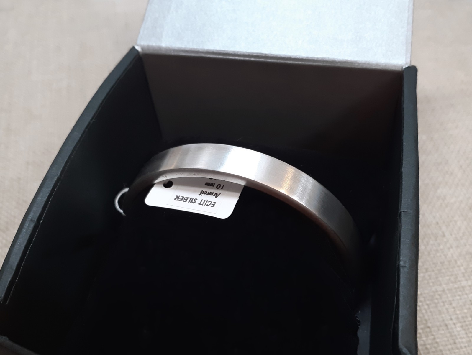 925 GENUINE SILVER *** Bangle Bracelet Matt Solid 10mm Wide