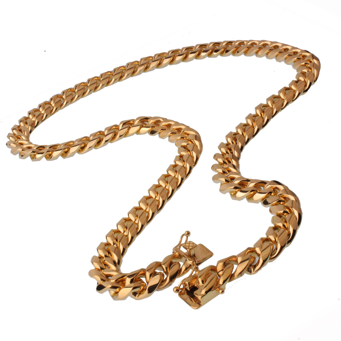 14k 24 in 6/8/10/12/14/16/18mm Gold plated Miami cuban link stainless steel