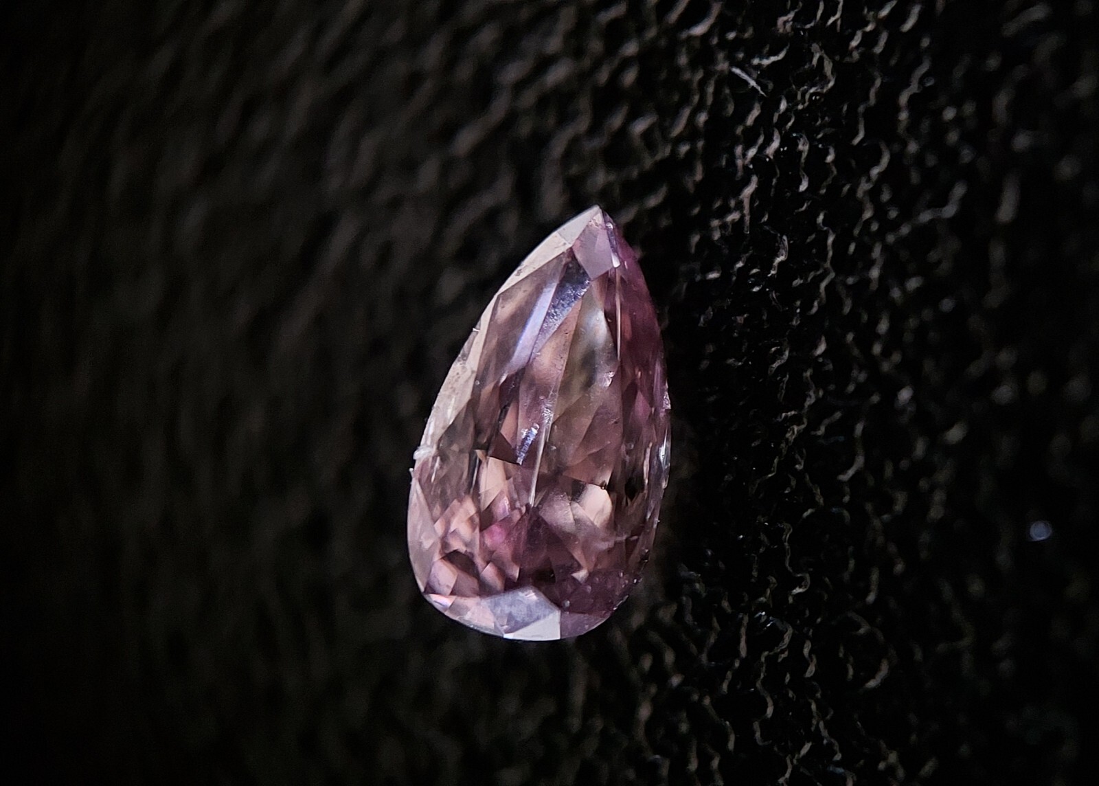 0.11ct AUSTRALIAN FANCY PUTPLISH PINK DIAMOND Pear Shape Clarity SI1 Unique Colo