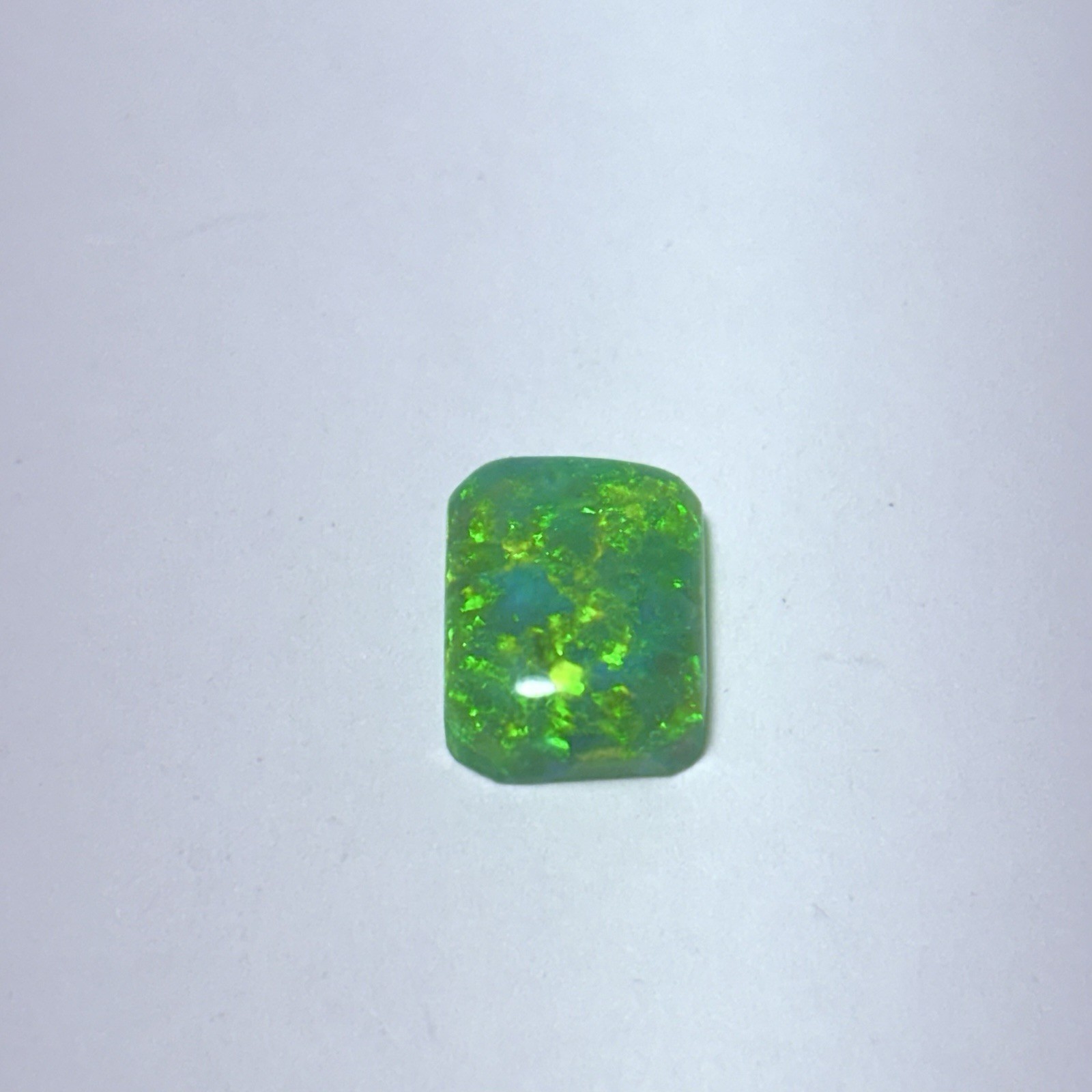 2.20ct Rectangular Cabochon Green-Blue Opal Loose 10.5 x 8 mm