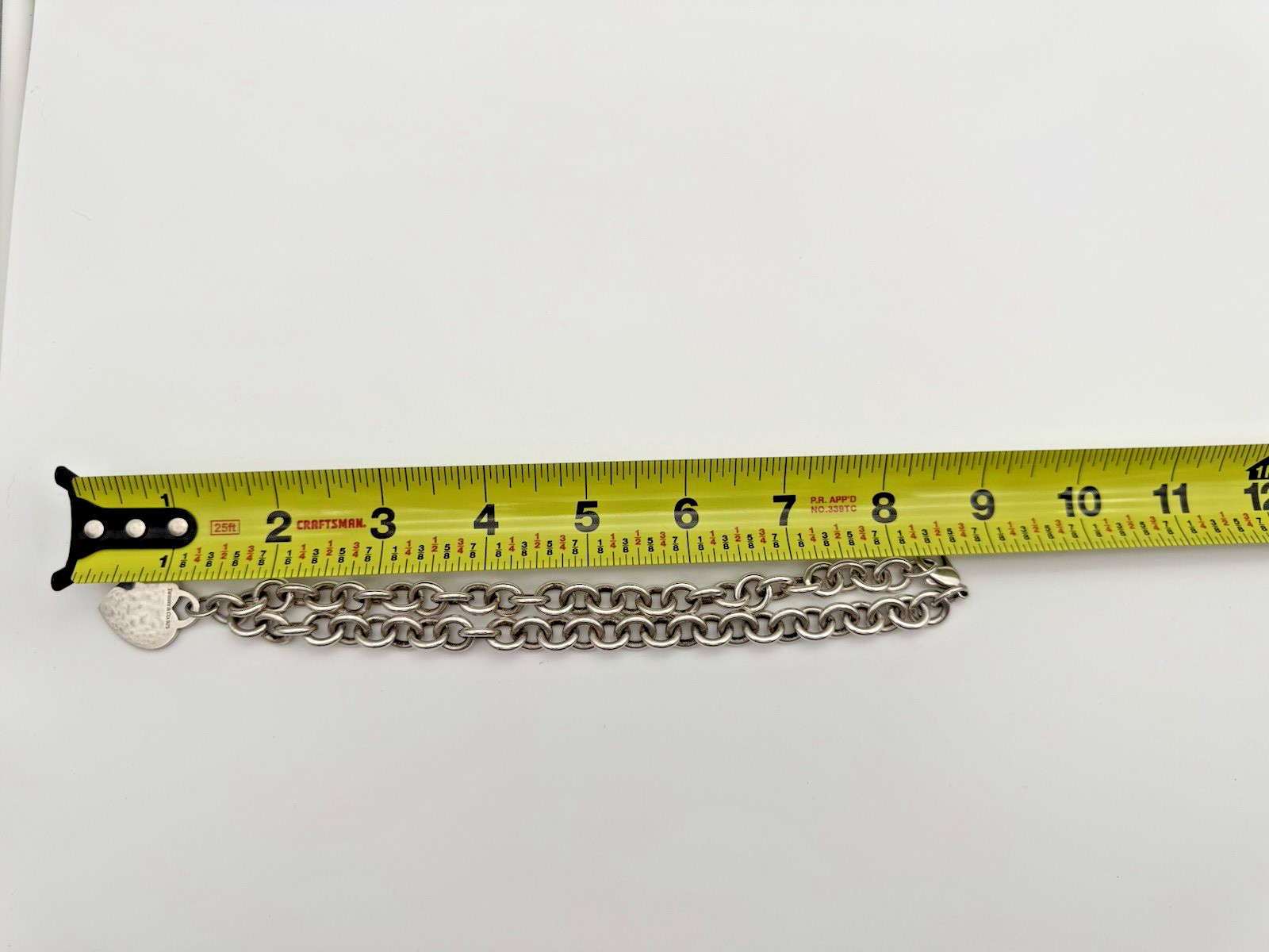 Tiffany & Co Sterling Silver Return to Tiffany Heart Tag Choker Necklace-15 inch