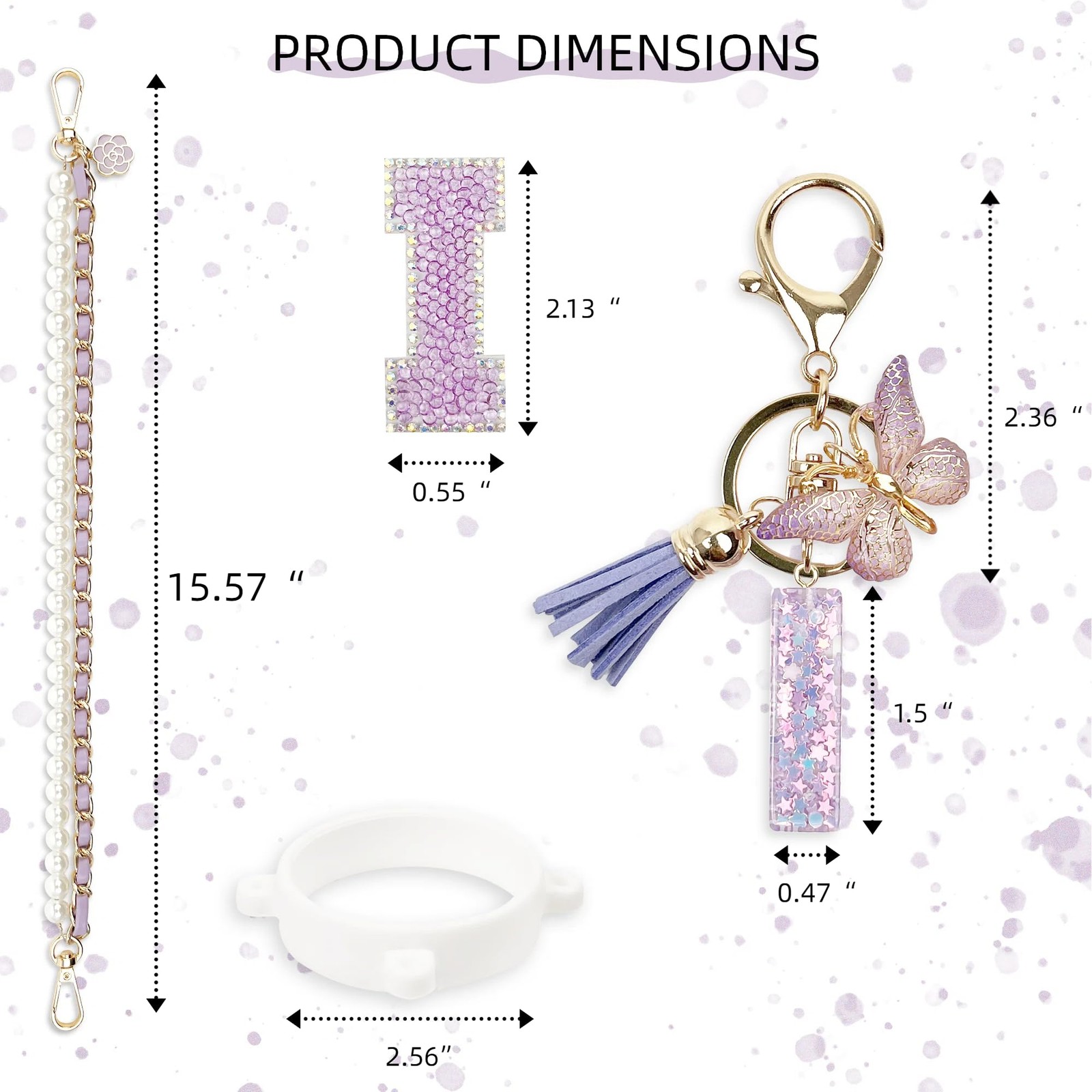BydGxy Letter Handle Strap Accessories with Cute Initial Charm Compatible wit…