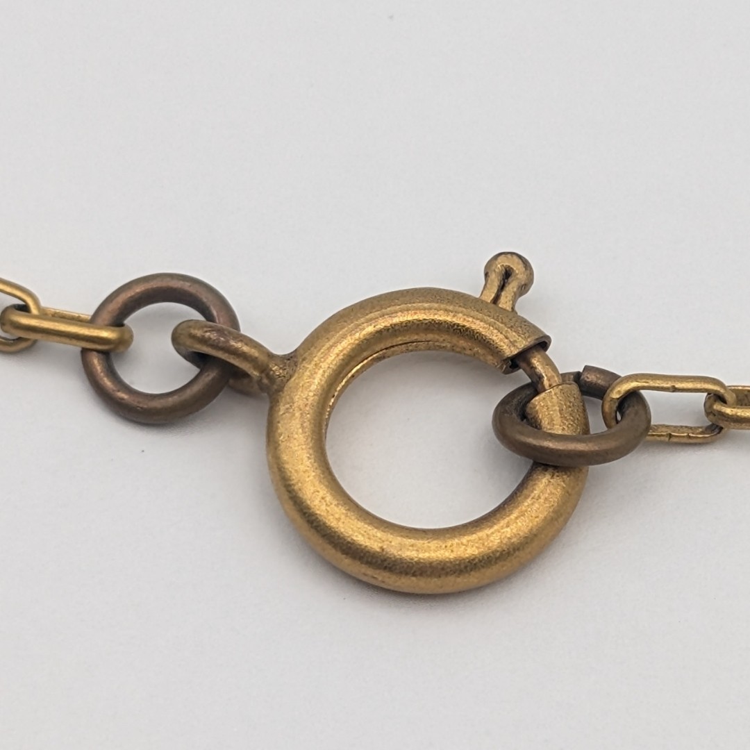 Chanel Coco Mark Logo Gold Necklace Round Pendant Early Vintage