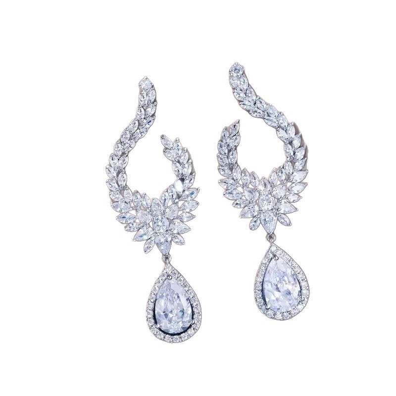 2025 Zircon Tassel Earrings Women Statement Luxury Dangle Earrings Fashion 1Pc