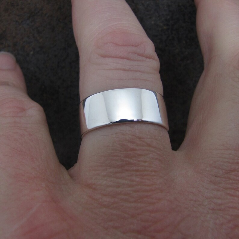 Mens Wide Wedding Band 925 Sterling Silver Band & Statement Handmade All size