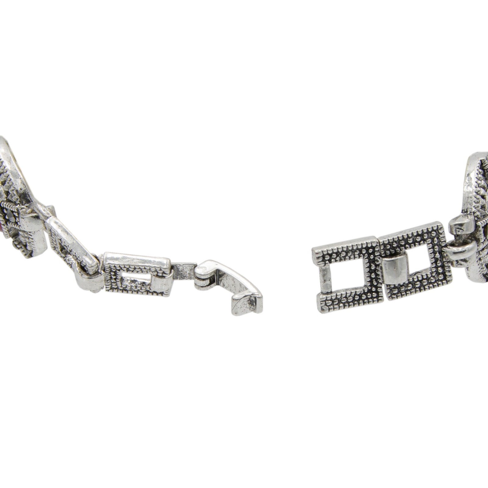 Canyon Sky Vintage Style Red Carnelian and Marcasite 7″ Bracelet