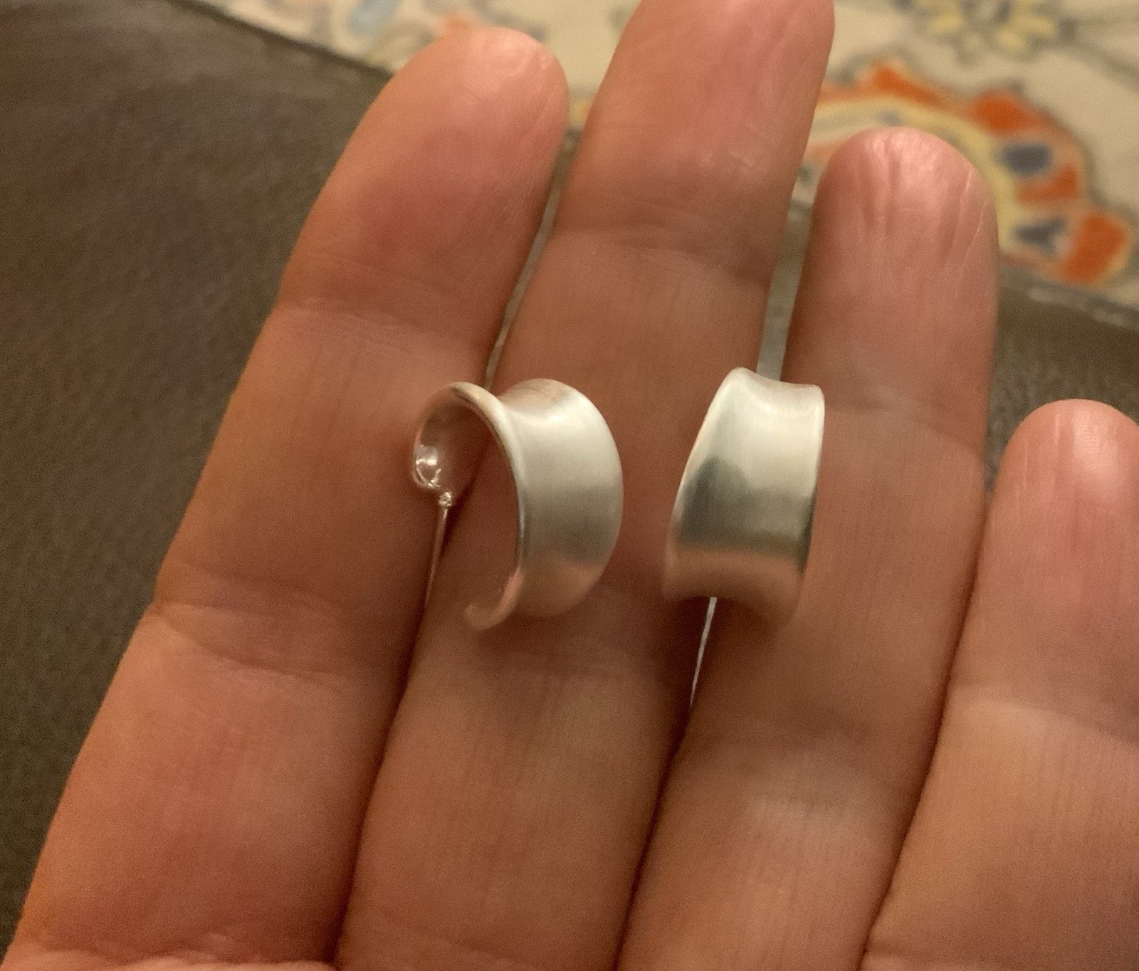 Sundance Molten Silver Hoop Earrings Boho Matte Brushed Minimalist Stud Catalog