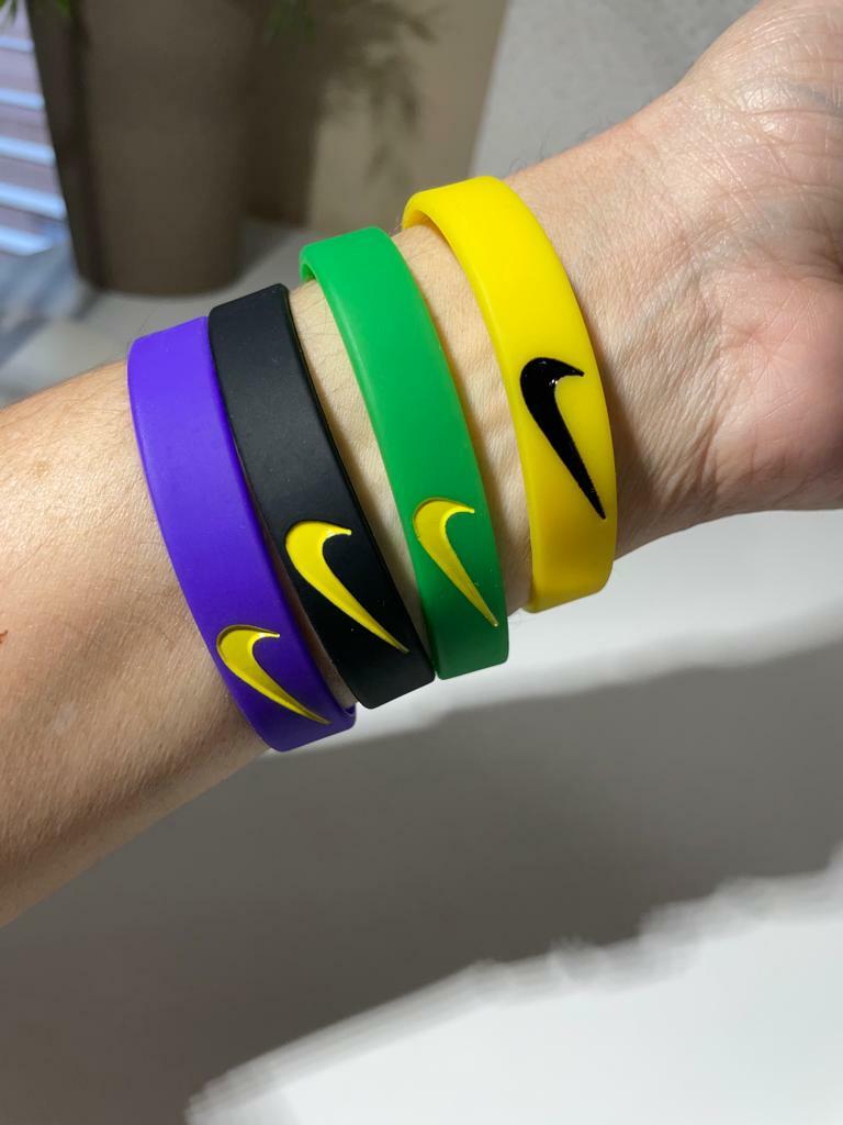 Unisex Adult and Kids Sports Nike Silicone Rubber Stretch Washable Bracelet