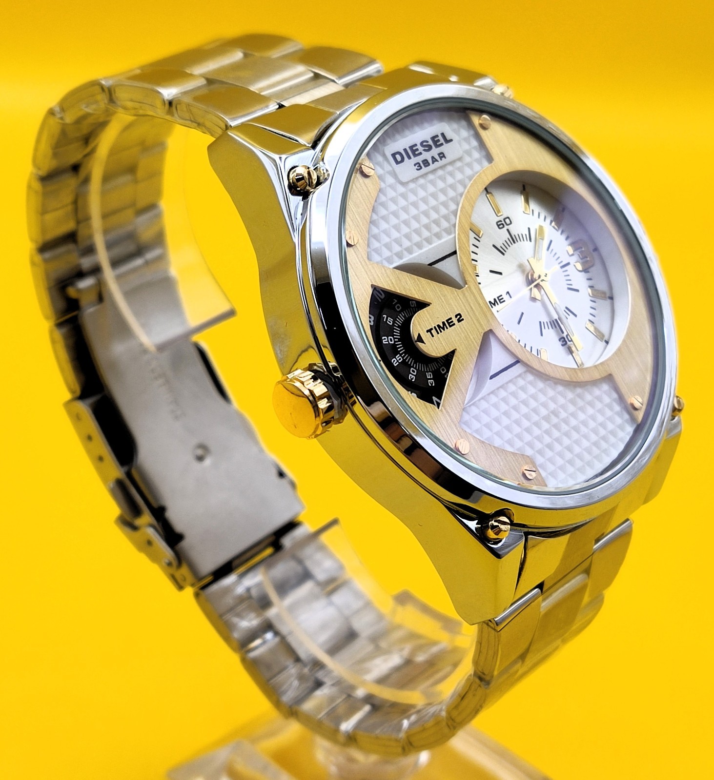 #Refurbished Diesel Only The Brave 3 Bar Dual Time Analog Men’s Wrist Watch