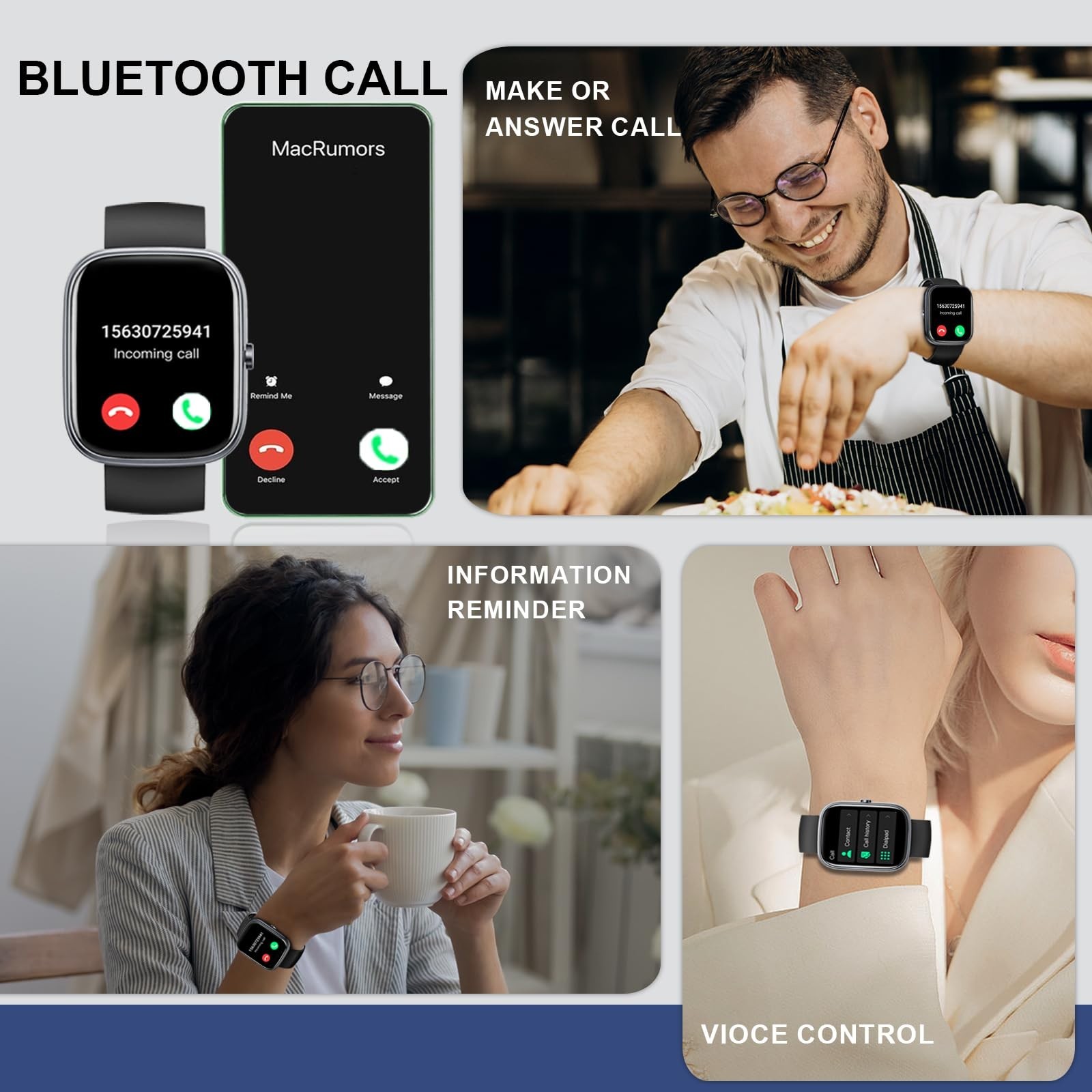 Smart Watch for Men Women, 1.91″Smartwatch with Answer/Make Call, Fitness Tra…