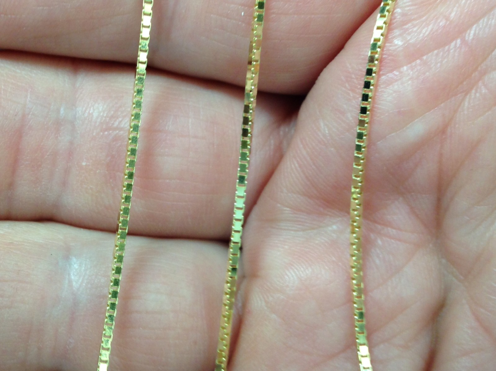 18k Yellow Gold 24″ Classsic Box Link Pendant Chain/Necklace 1.4mm 10.4 grams