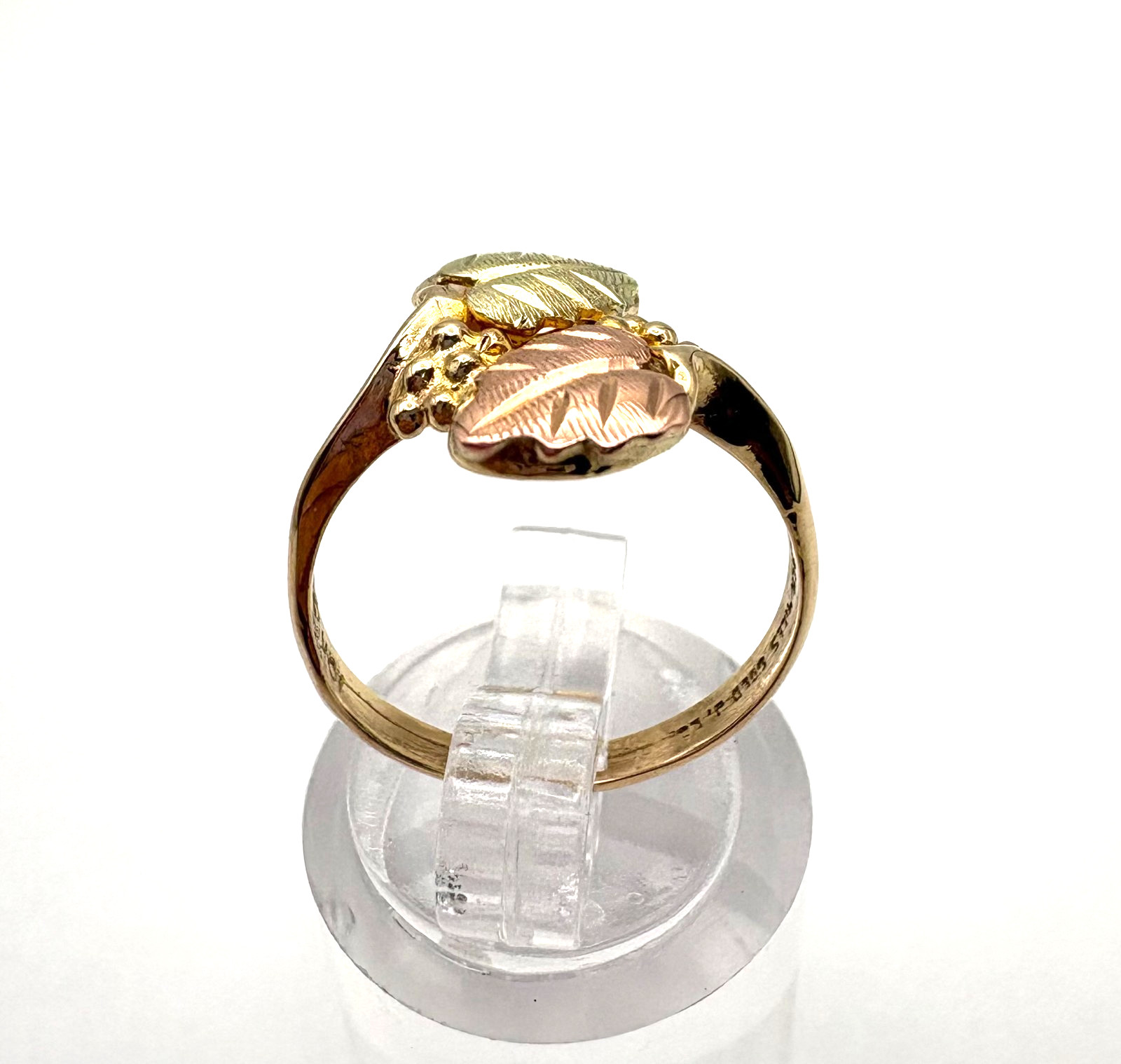 estate 10k yellow gold two tone leaf ring sz 6 – 2.4 grams $299 #901 24 hr. ship