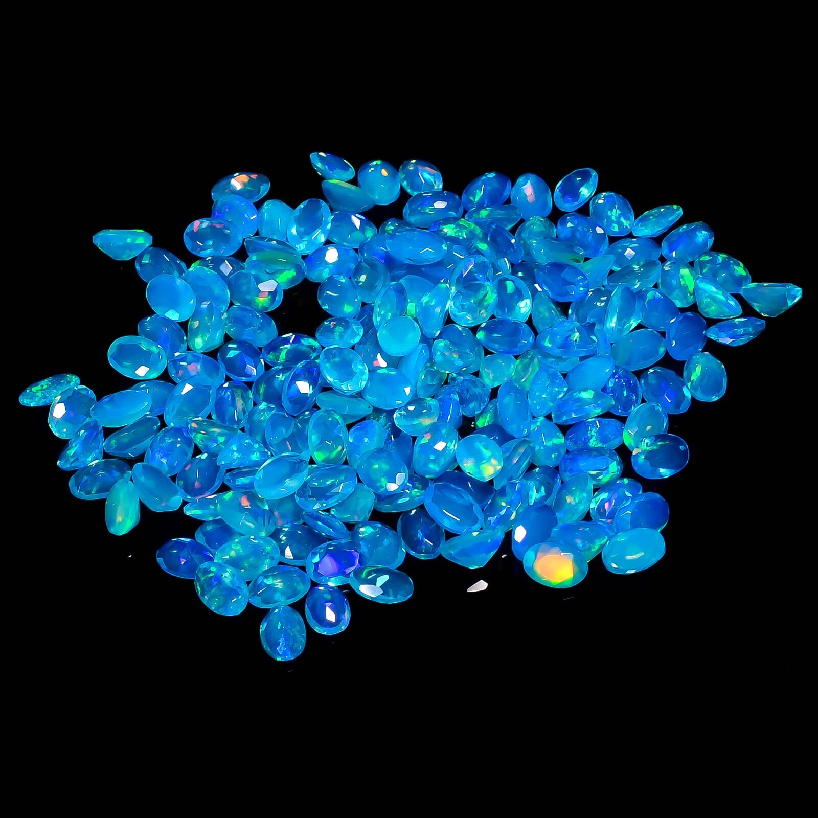 Natural Blue Ethiopian Opal Faceted Loose Gemstone Lot 50 Ct. 6X4X3 mm A-5742
