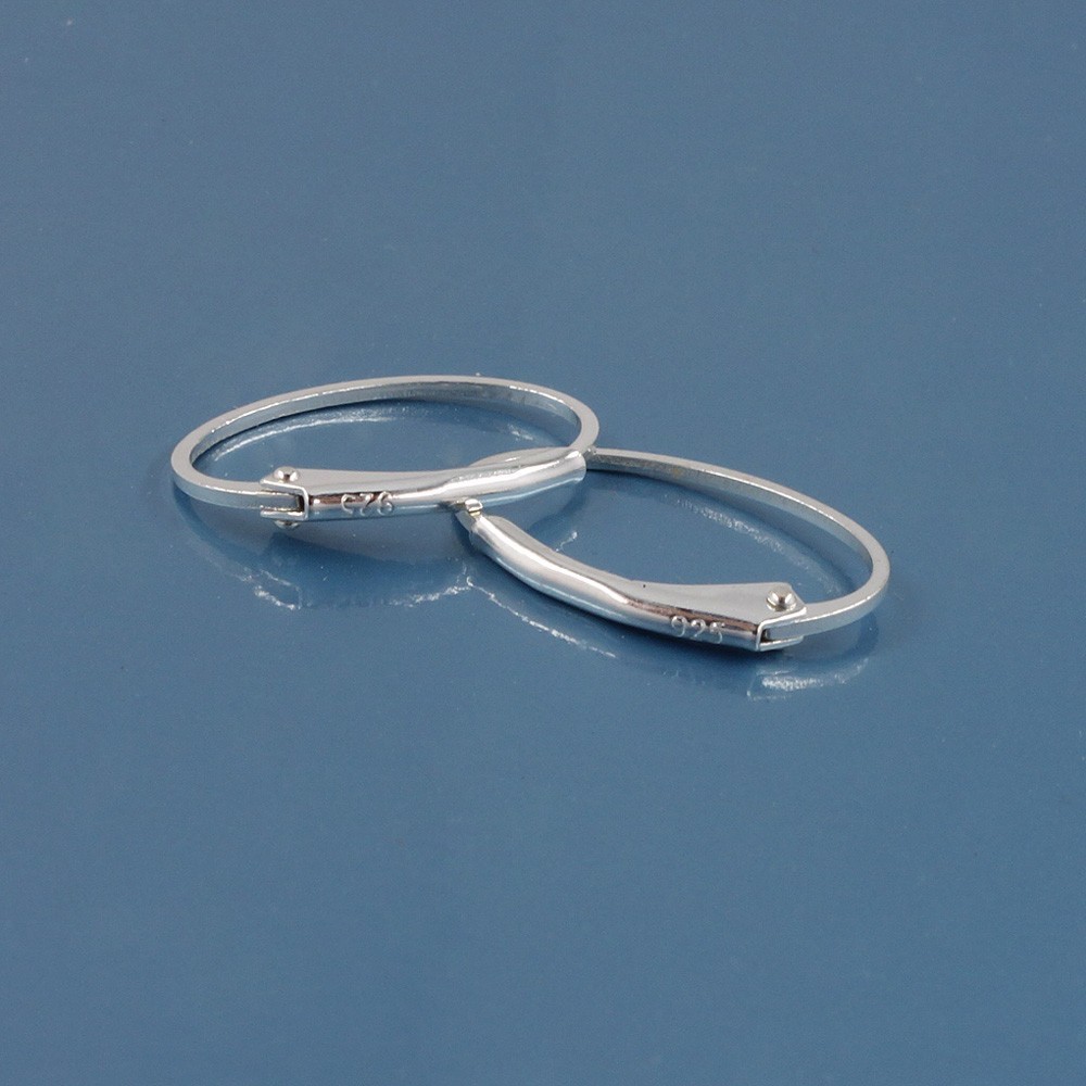 2 Sterling Silver Oval Interchangeable Leverback Ear Wire Earrings #33592