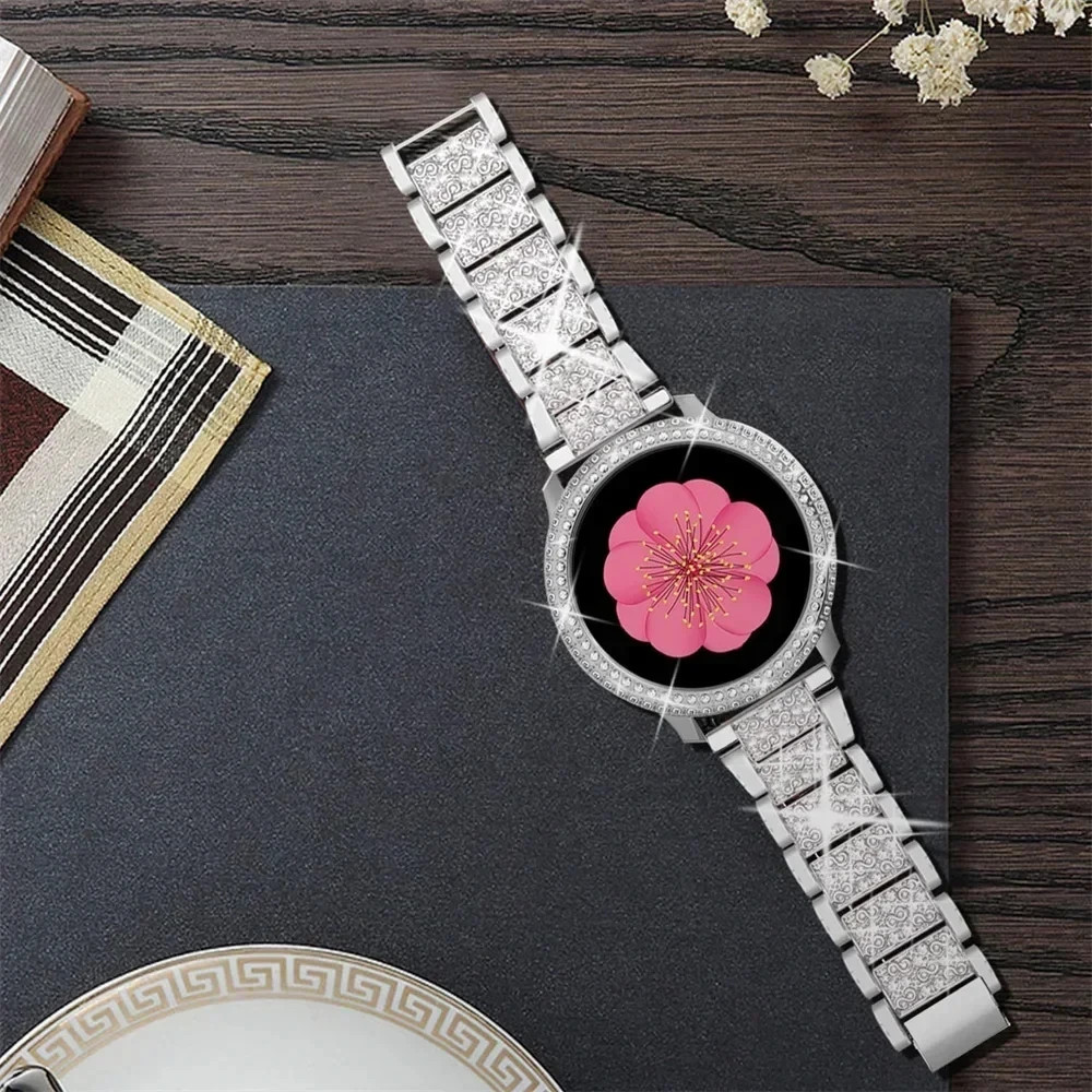Diamond Bling Metal Band for Samsung Galaxy Watch 8 7 6 5 4 FE 3 41mm Active 1 2