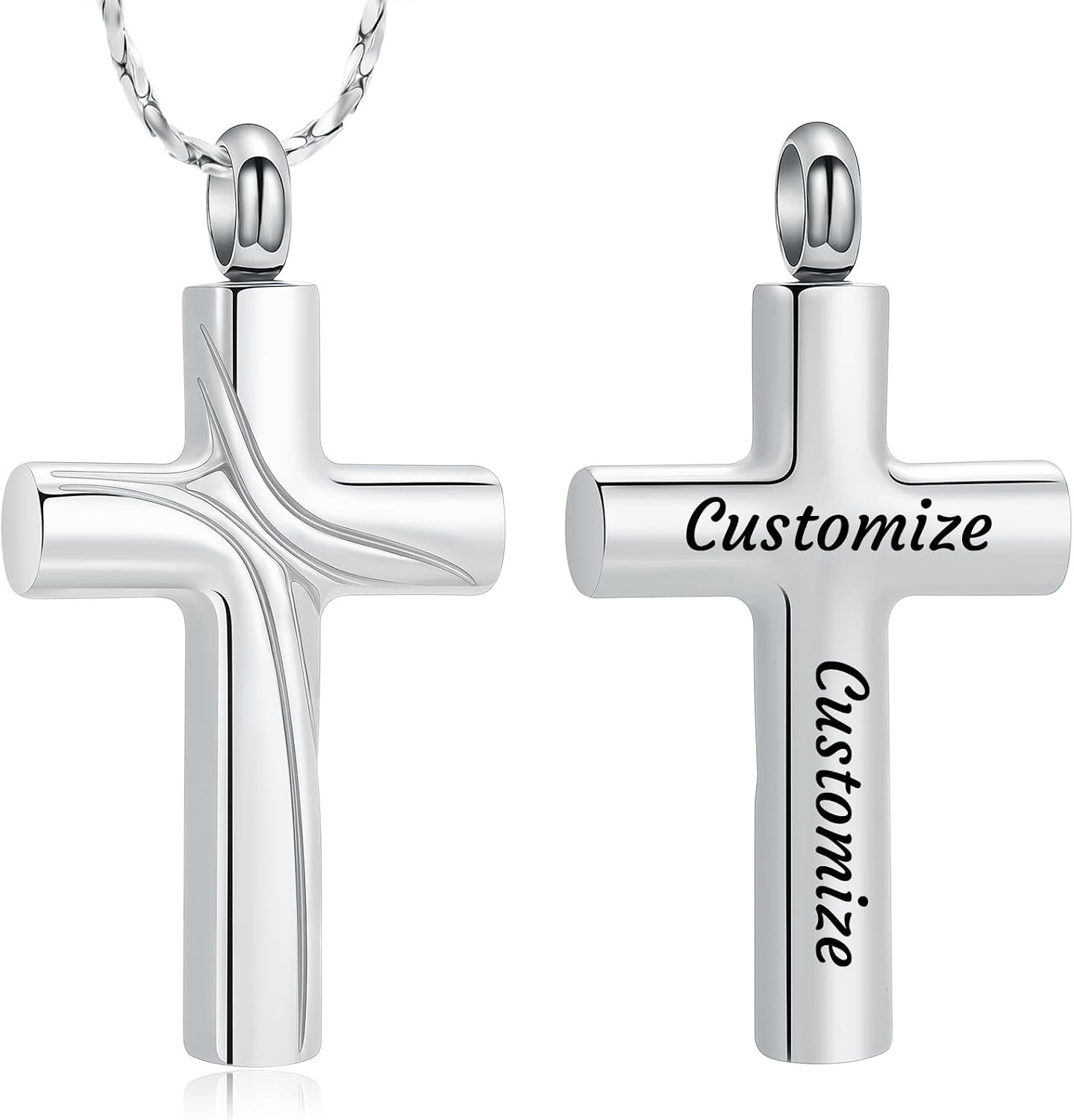 Cross Ashes Cremation Jewelry Stainless Steel Urn Ashes Necklace for Women Men