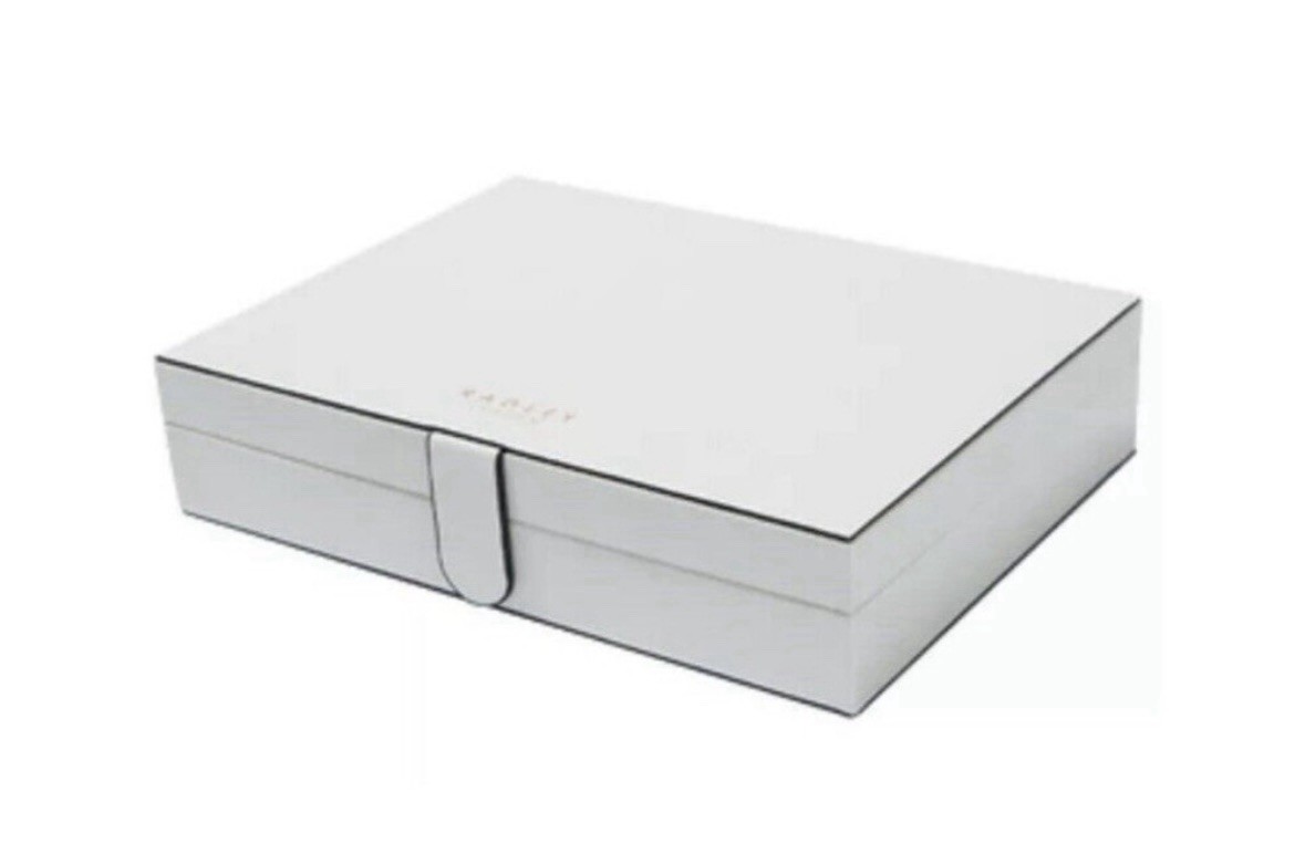 Radley London Jewelry Box White Coated Fabric/Faux Leather Magnetic Closure