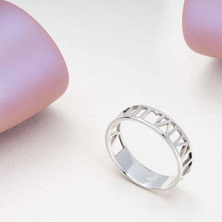 Roman Numeral Ring personalized custom gift handmade