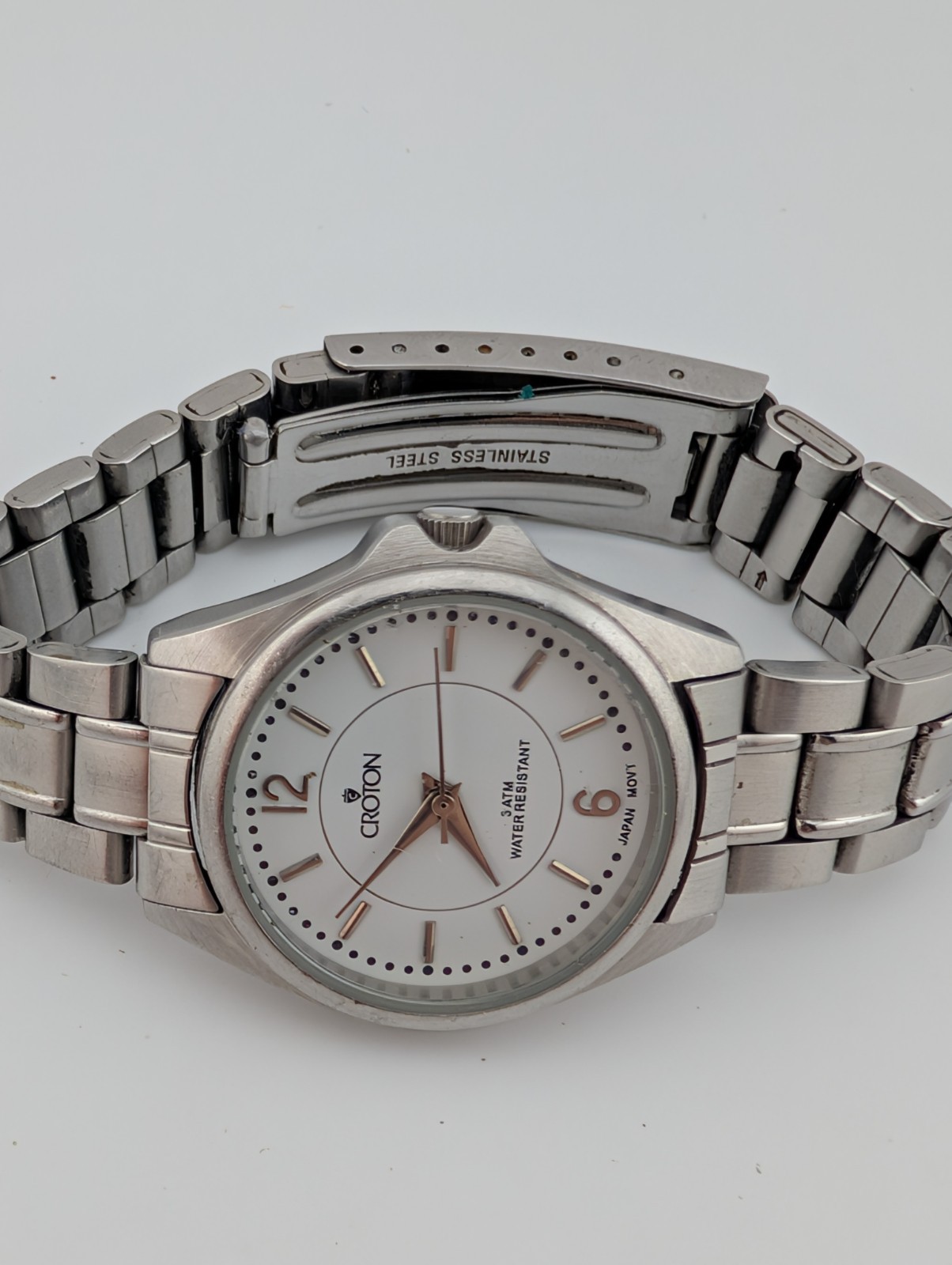 Croton Watch Women 28mm Case 6.5″ Silver Band- New Battery