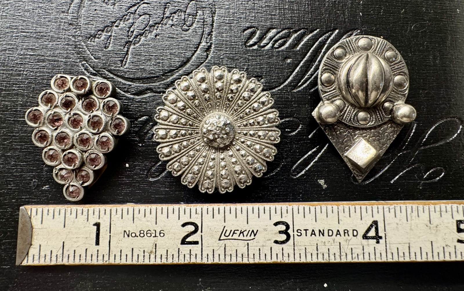 Vintage Dress, Shoe or Coat Clips-Lot Of 3-All Different-Silver Tone-Rhinestones