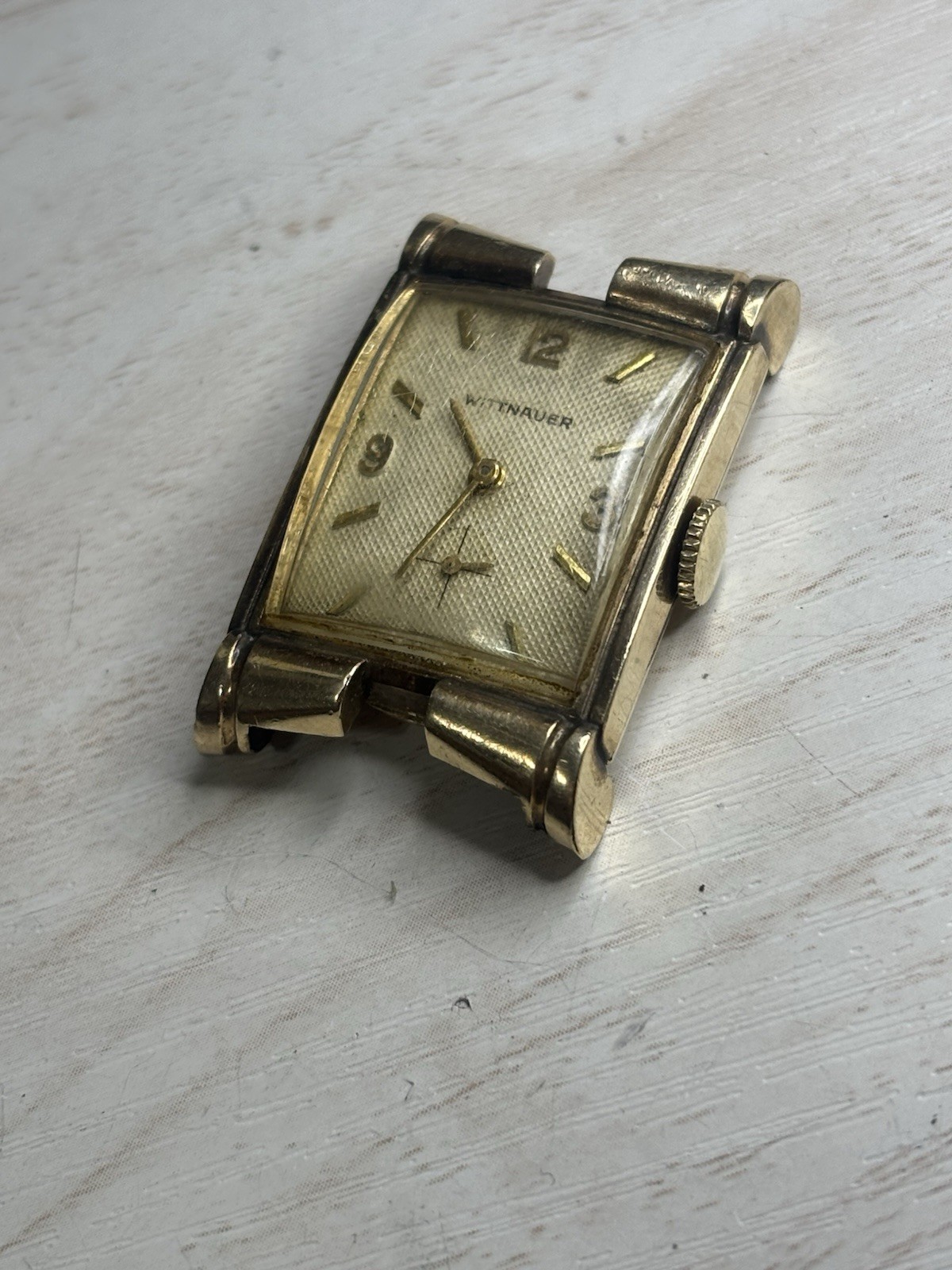 REPAIR RUNS/STOPS Vintage Men’s Wittnauer Fancy Lugs 23mm 10K Gold Filled, 9WN