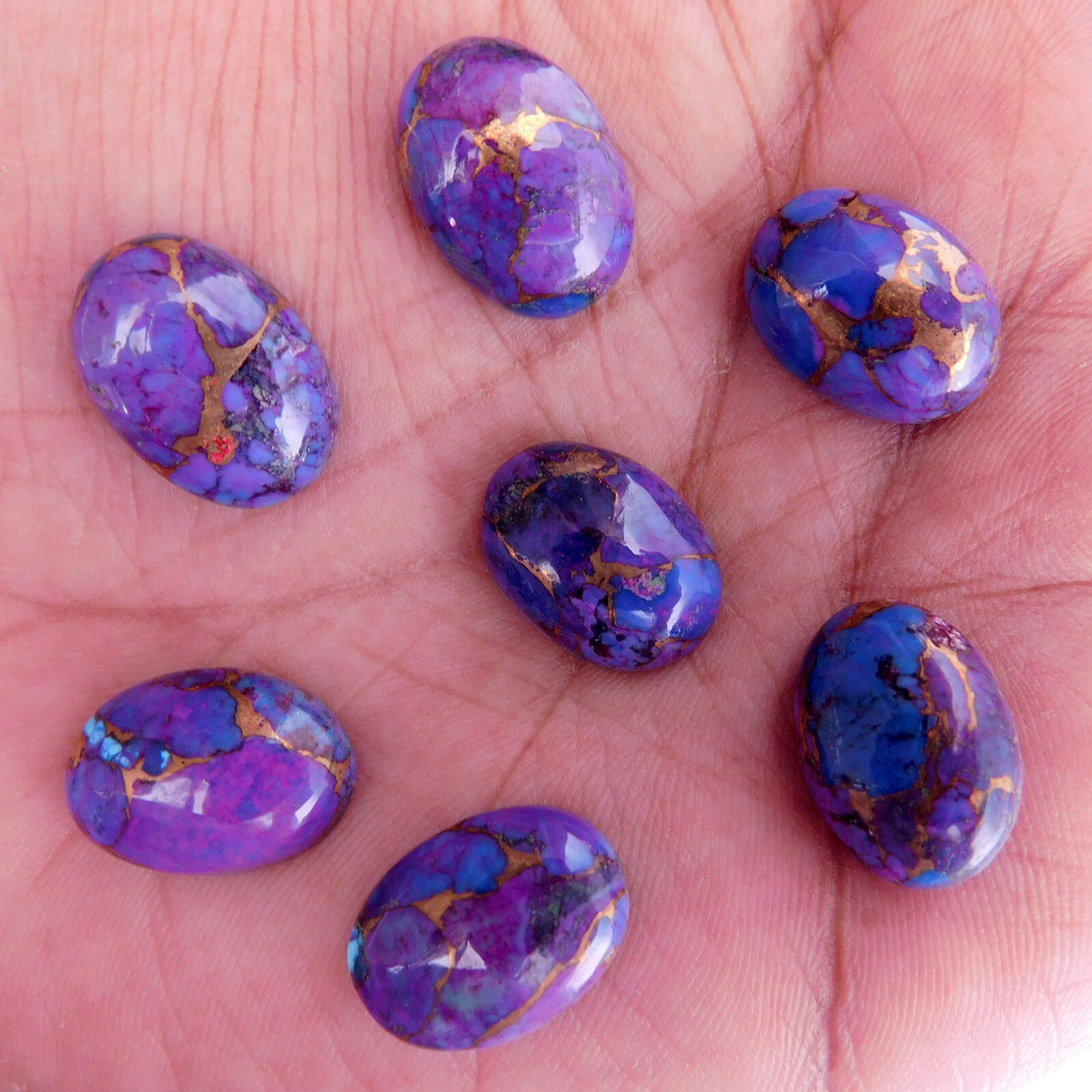 Natural Purple Copper Turquoise Oval 6×8 to 18×25 mm Cabochon Loose Gemstone Lot