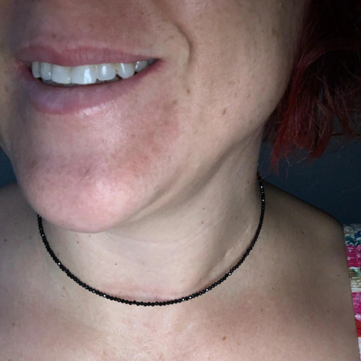 Natural Black Obsidian Choker 2mm Crystal Gemstone Beads Dainty Choker Necklace