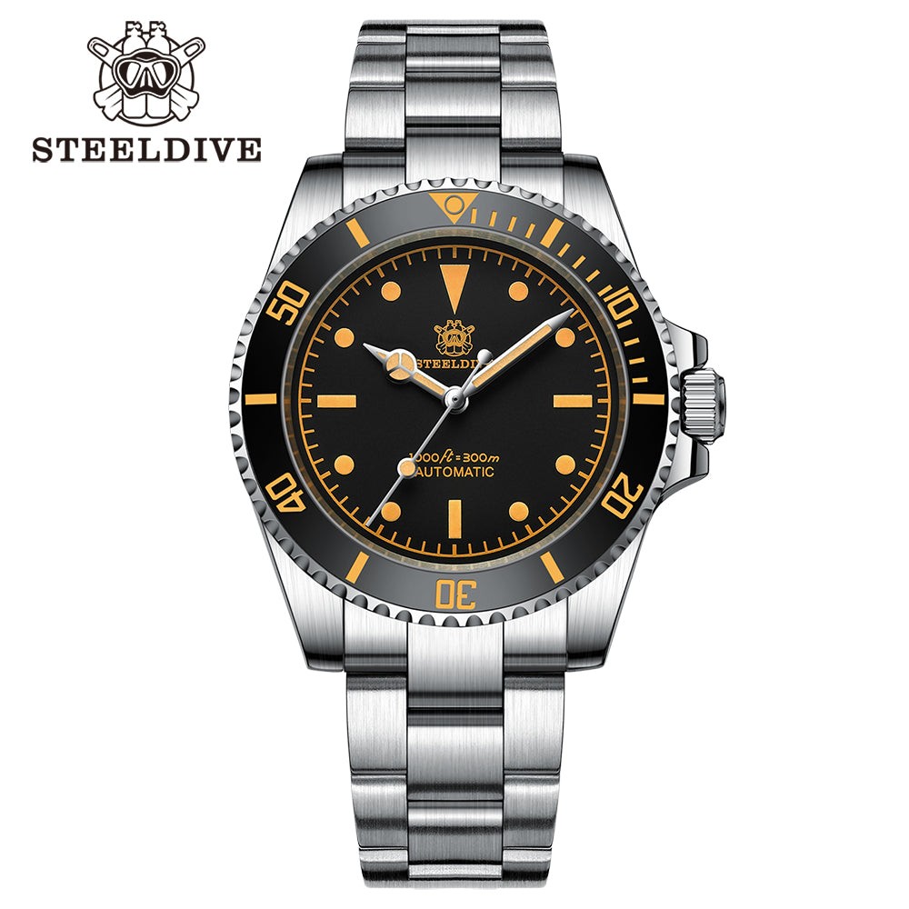 STEELDIVE SD1954V Mens 40.5mm 300M Automatic Dive Watch NH35 Sapphire Steel