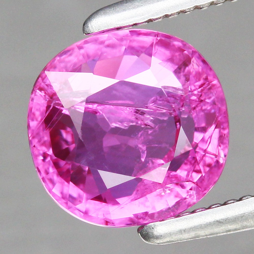 1.3ct Cushion 6.3×6.1mm Natural UNHEATED Hot Pink Sapphire – Mozambique, Africa