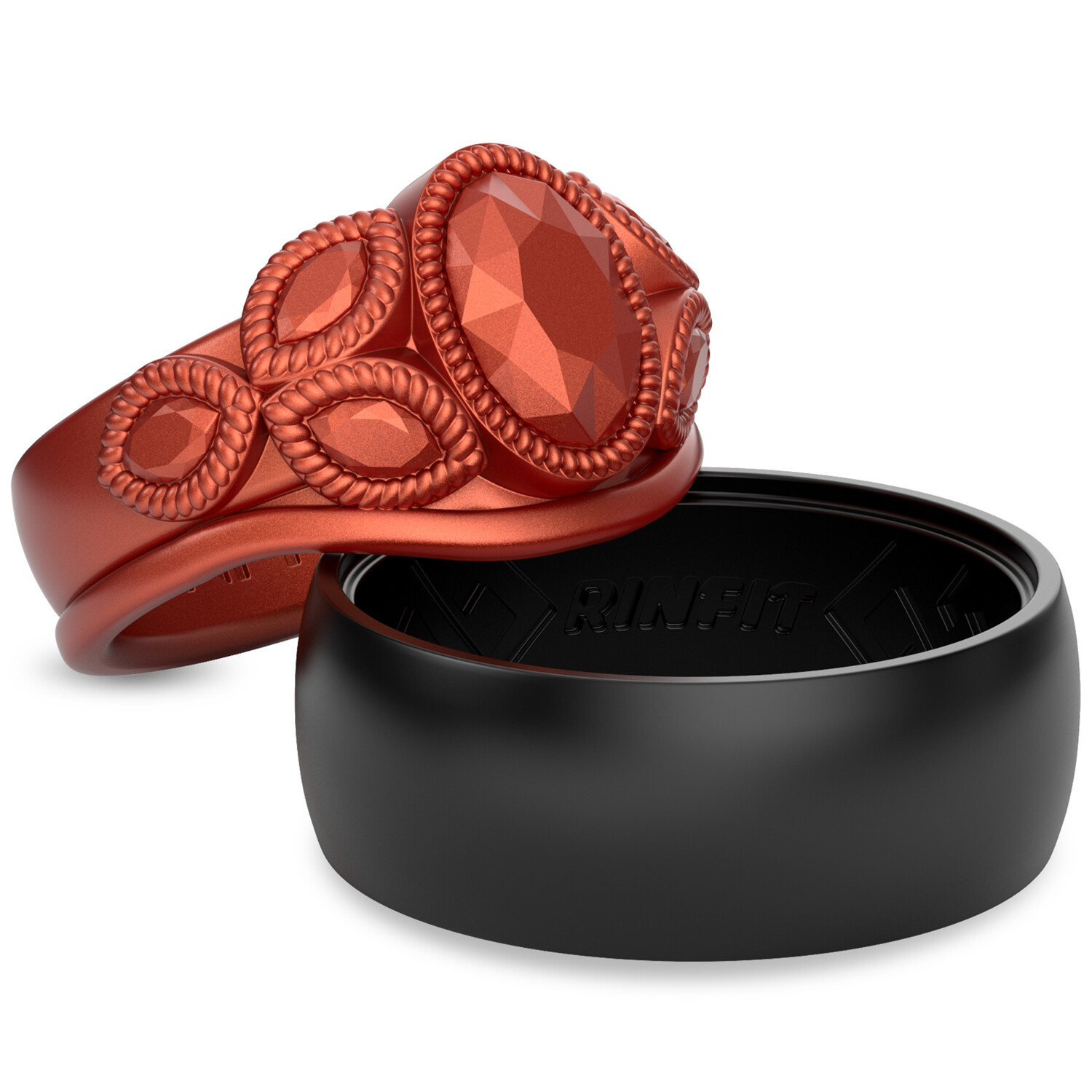 Silicone Wedding Ring for Him & Her by Rinfit – Couple Rubber Ring Set Classy