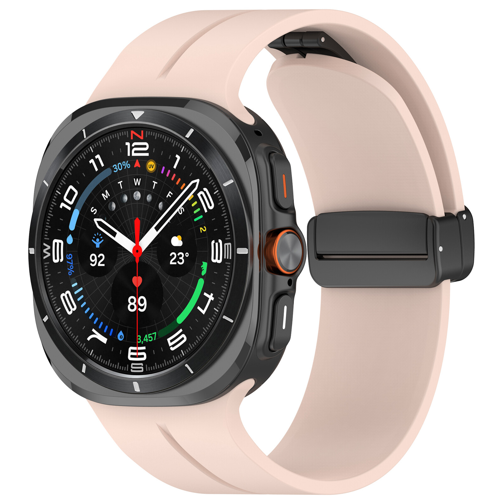 Magnetic Buckle Strap For Samsung Galaxy Watch 7 Ultra 47mm Silicone Sport Band