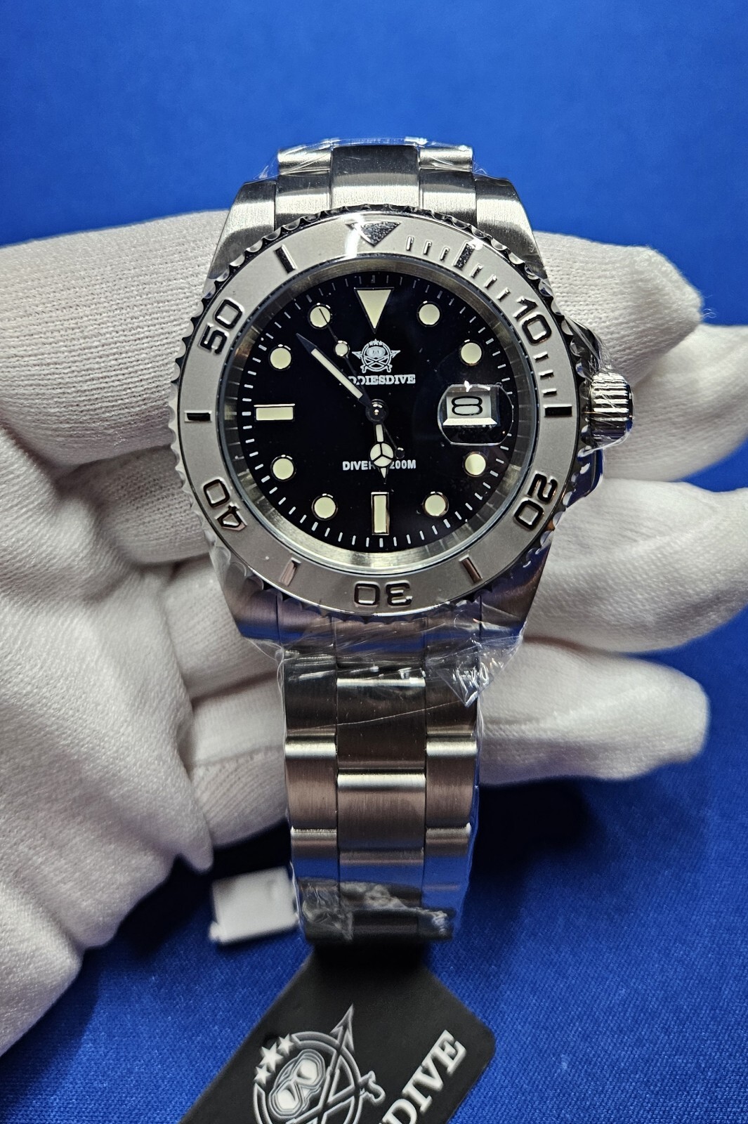 Addiesdive Yacht-Master Quartz Diver 200M Watch Stainless Steel Silver