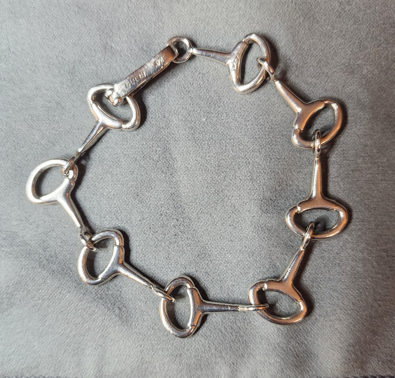 Rare Vintage GUCCI Sterling Silver Horsebit Snaffle Bit Bracelet