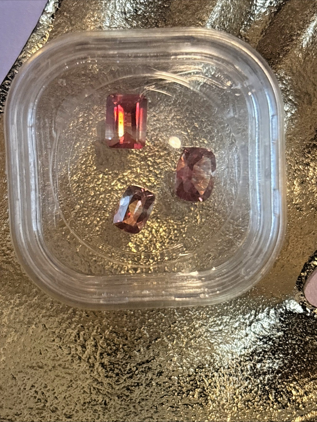 Natural Bolivian Bi-Color Ametrine – 3 Stone Parcel Mixed Cuts Loose Gemstone