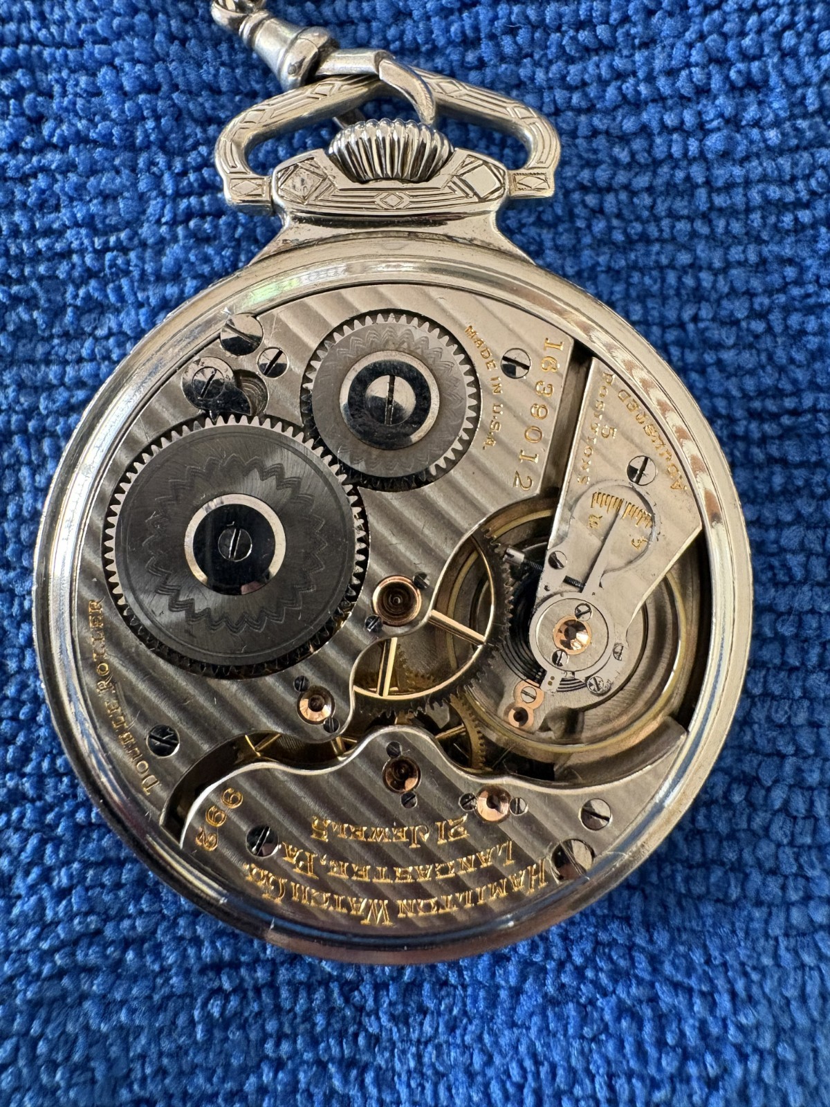 Hamilton 992 Pocket Watch Railroad Model- 1922 Size 16 Serviced w/Warranty