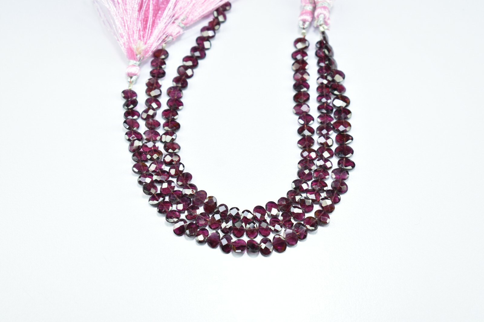 Natural Garnet Oval Gemstone Faceted Briolette Beads 7″ 1 Strand 3.5X5.5-5X7mm