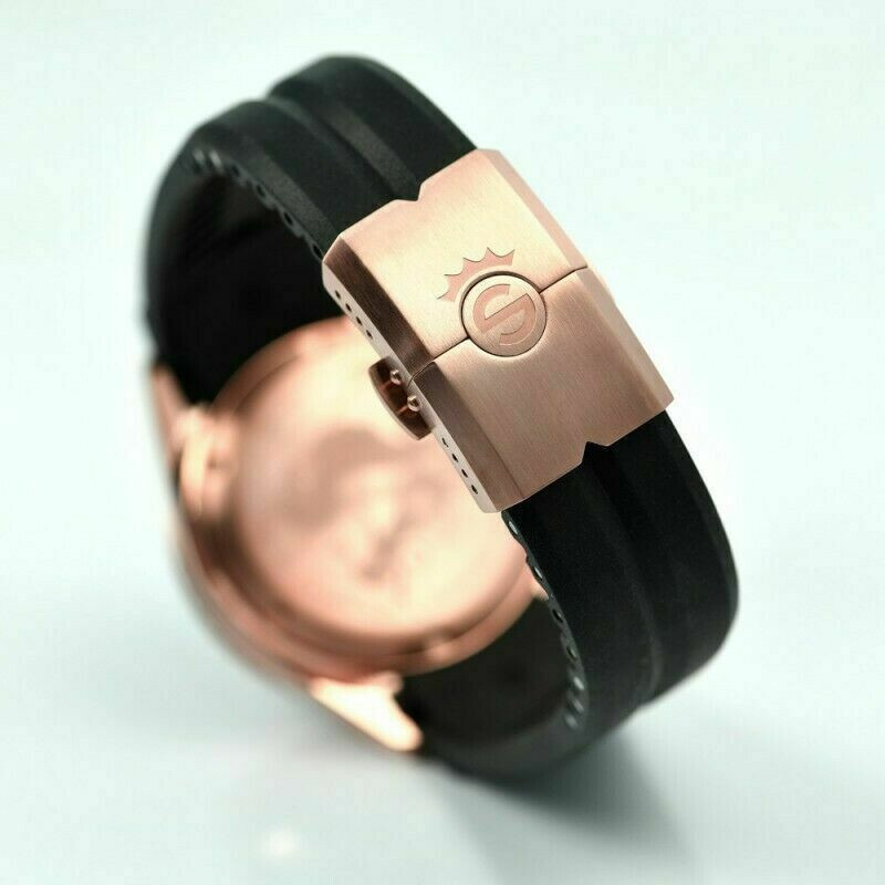 Steinhart Ocean One PINK GOLD Black Silicone Automatic Swiss Dive Watch 103-0893