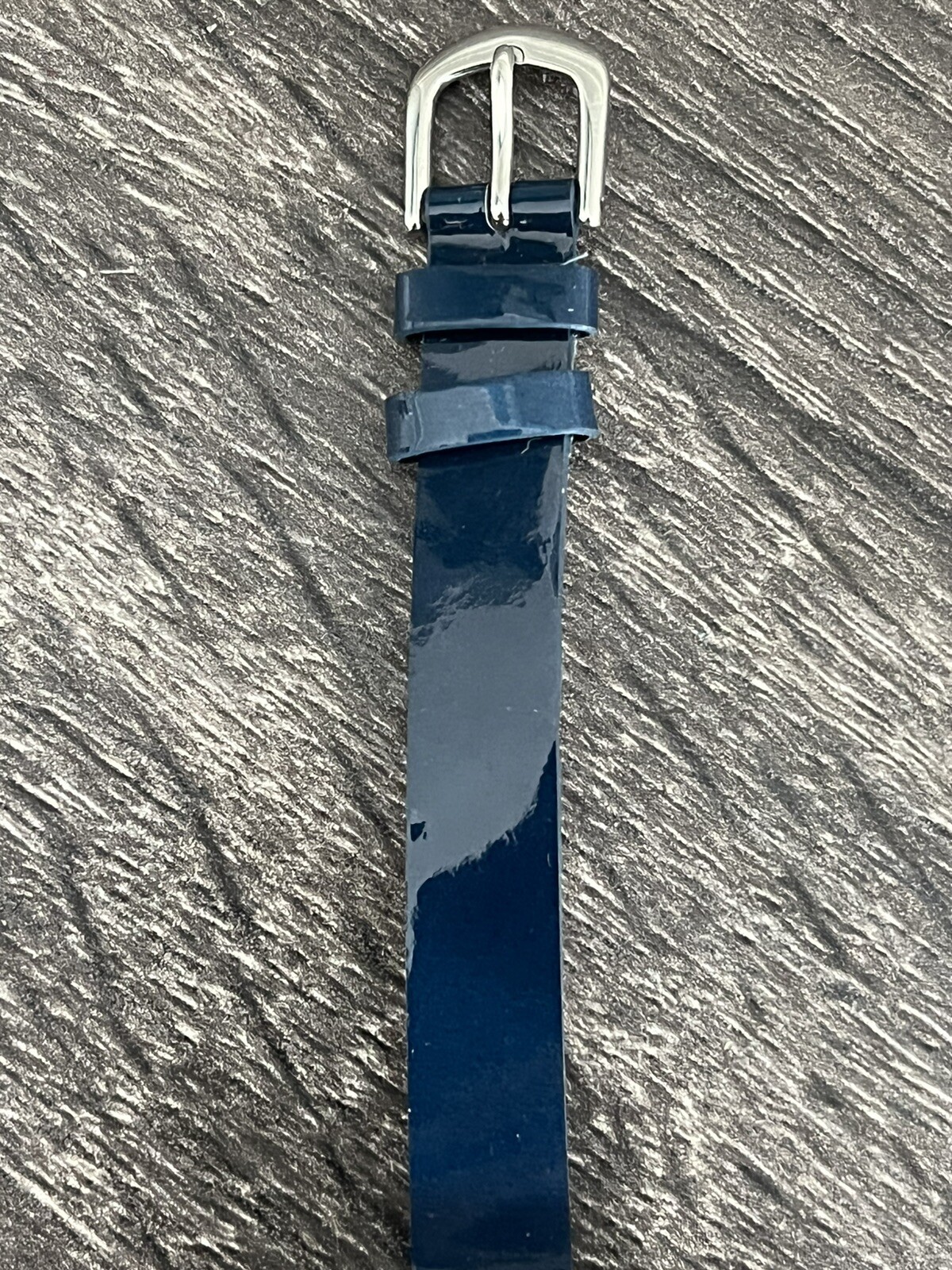 (28) NEW SILPADA T3193 Minutes Square Face Navy Blue Patent Leather Band Watch