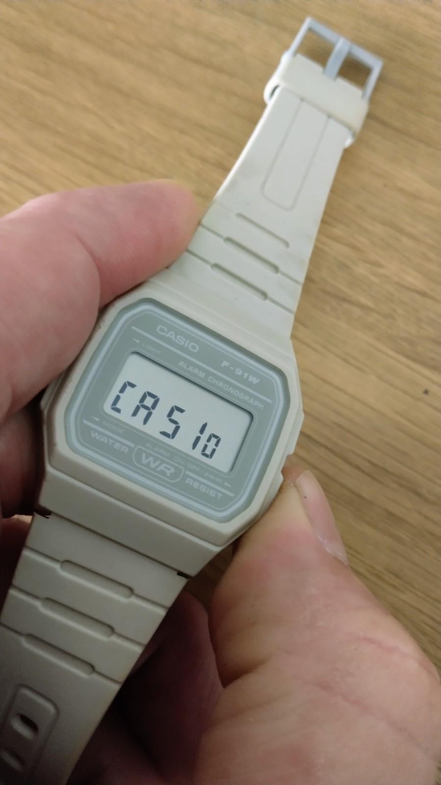 Unique Casio F-91WC-8AEF Upgraded Bright Amber Backlight Rare Beige / Stone Grey