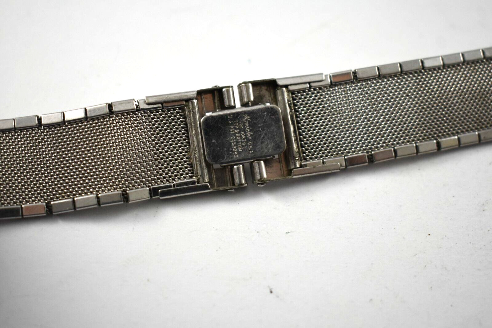 Vintage Kreisler White Gold Filled 2 Piece Wrist Watch Band 15.50mm lot.w