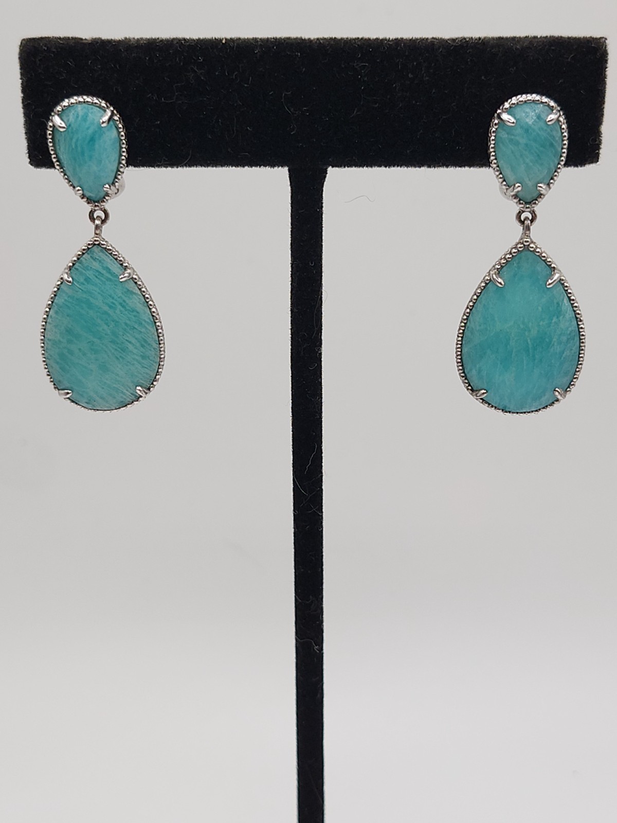 Effy Sterling & Amanzonite Pendant & Earrings w/ 18 inch Chain